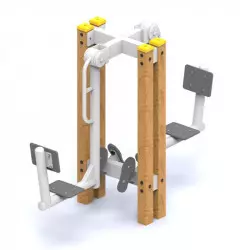 Agrès de fitness extérieur en bois pour l'étirement des jambes et quadriceps