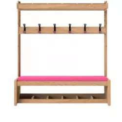 Meuble d'accueil avec 6 patères et casiers modulables