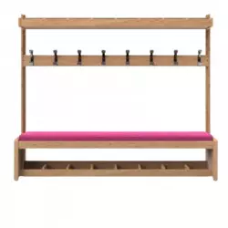 Meuble d'accueil pour maternelle avec 6 patères et 2 x 6 casiers modulables