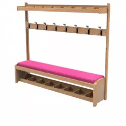 Banc à patères sécurisé pour collectivités et maternelles