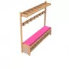Banc vestiaire crèche en hêtre avec 8 patères