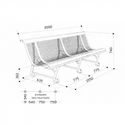 Schéma banc 3 pieds Schéma banc 3 pieds