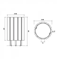 Schéma de la corbeille ronde en bois Boston