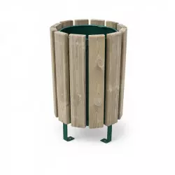 Corbeille ronde en pin pour collectivités