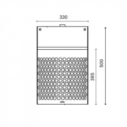 Schéma de la corbeille d'extérieur en acier demi-lune