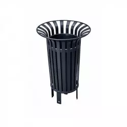 Poubelle d'extérieur en métal renforcé tulipe