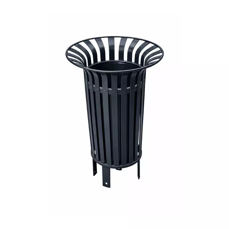 Poubelle d'extérieur en métal renforcé tulipe