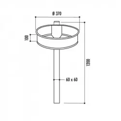 Schéma du support pour sac poubelle