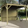 Abri 2 roues en bois dans un parc public