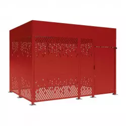 Abri vélos en acier de 4000 mm coloris bordeaux