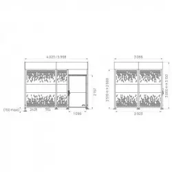 Dimensions de l'abri cycles acier et bois