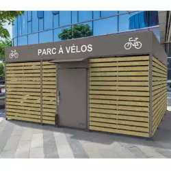 Box à vélo grand modèle avec stickers et signalétique (en option)
