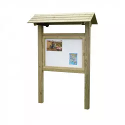 Vitrine d'affichage extérieur, simple face, en bois résineux