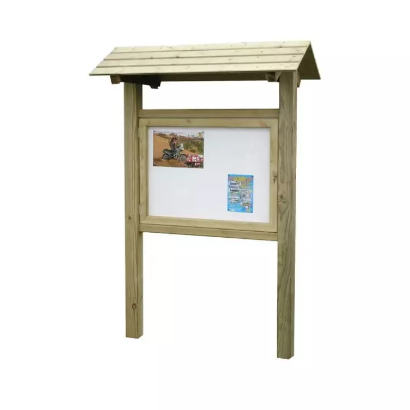 Vitrine d'affichage extérieur, simple face, en bois résineux
