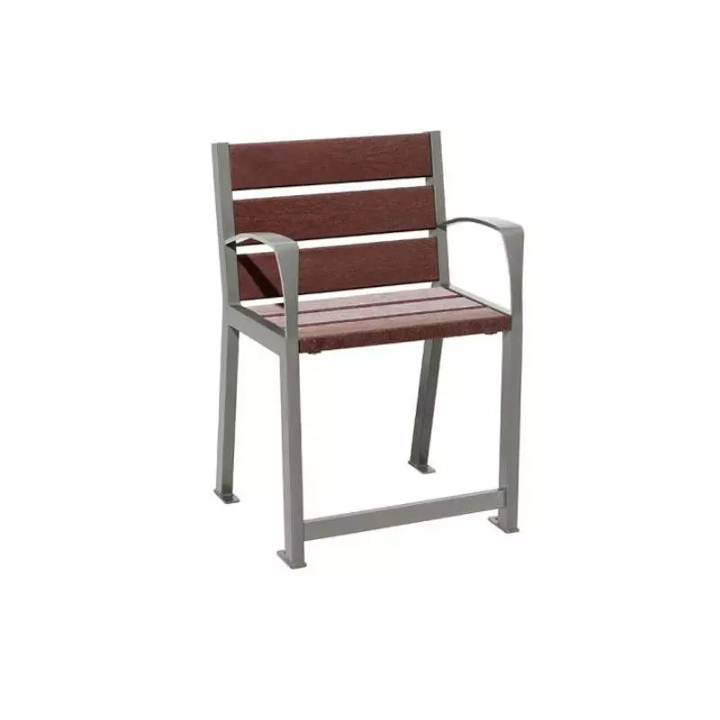 Banc individuel adapté aux personnes âgées, en acier et plastique recyclé