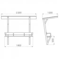Dimensions complètes du banc de jardin adapté pour les ainés