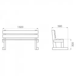 Dimensions du banc scolaire en bois