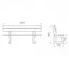 Dimensions et schéma du banc en bois extérieur