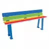 Banc public pour école en bois multicolore