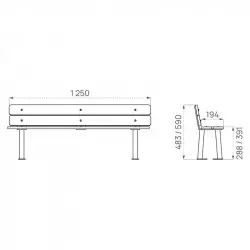 Dimensions du banc scolaire coloré