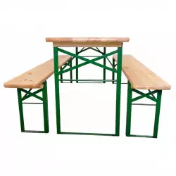 Ensemble table et bancs brasserie Bavière