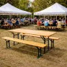 Ensemble tables et bancs pliants bois brasserie