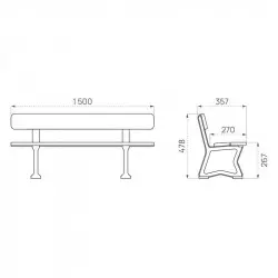 Dimensions du banc d'école coloré Dimensions du banc d'école coloré