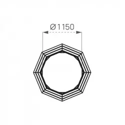 Dimension du banc rond en bois Turin