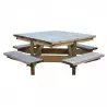 Table de pique-nique carrée en bois de résineux Table de pique-nique carrée en bois de résineux
