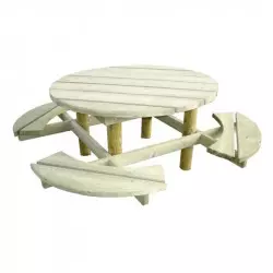 Table ronde en bois pour pique-nique