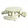 Table ronde en bois pour pique-nique