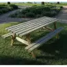 Table pique-nique bois rectangle dans un parc public