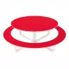 Table de pique-nique collectivité ronde PEHD rouge Table de pique-nique collectivité ronde PEHD rouge