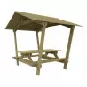 Table pique-nique avec toit en bois
