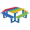 Table de pique-nique pour enfant en PEHD coloré