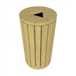 Poubelle publique en bois de 110 litres de contenance