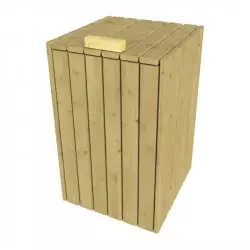 Corbeille publique en bois d'une contenance de 160 litres
