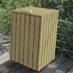 Poubelle de ville carrée dans un parc public