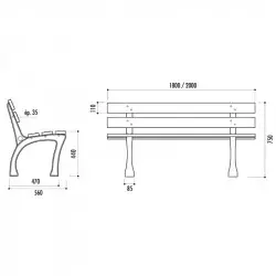 banc burgos dimensions