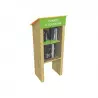 Bibliothèque partagée en bois et PEHD avec vitrine