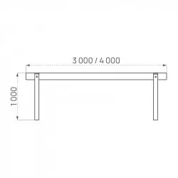 Dimensions disponibles pour la barrière en bois fixe Turin