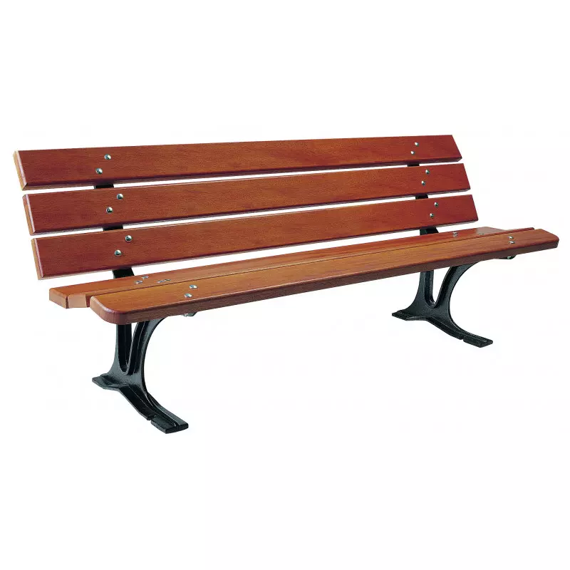 Banc urbain en bois et fonte Barcelone