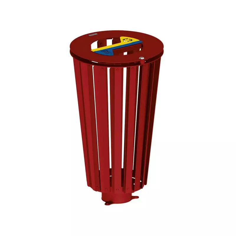 Corbeille de tri sélectif boréaux signalétique jaune et bleue