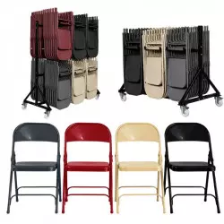 Lot de chaises pliantes avec chariot de transport