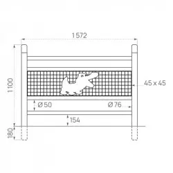 Dimensions de la barrière urbaine grillagée spéciale école