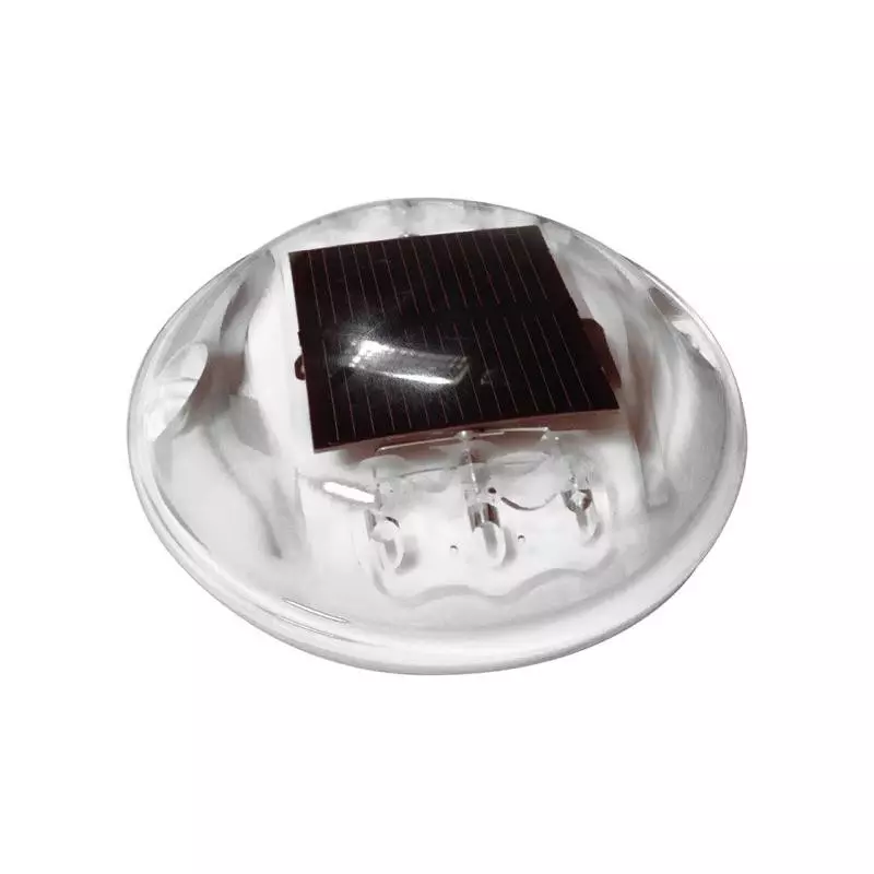 Plot routier solaire en polycarbonate blanc