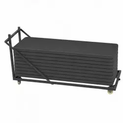 Chariot de stockage pour tables pliantes en polypro