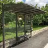 Abribus équipé d'un banc en acier coloris gris Procity