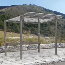 Arrêt de bus gris procity de 2500 mm en milieu rural Arrêt de bus gris procity de 2500 mm en milieu rural