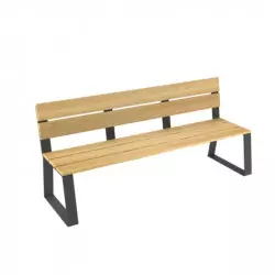 Banc urbain structure métallique et assise en bois